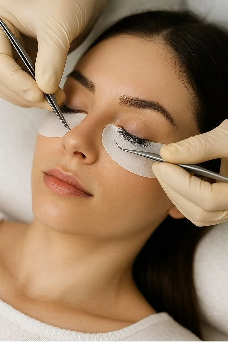 Formation Extension de Cils — La pratique accompagnée sur modèle Étape de protocole enseignée pendant la formation Extension de cils
