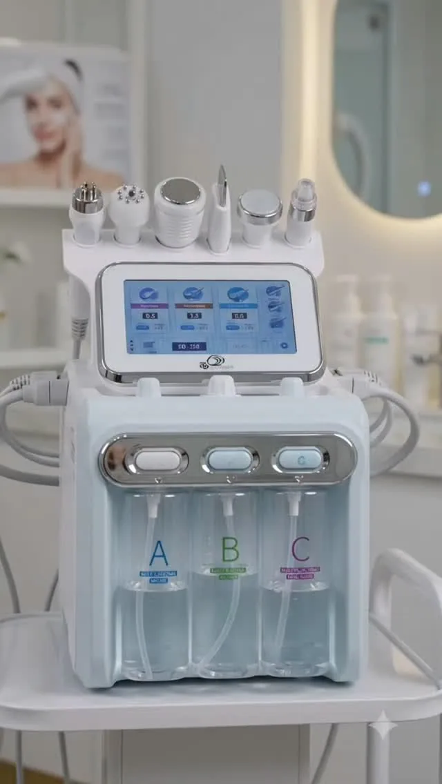 Préparation d’une session Hydraskin dans un institut