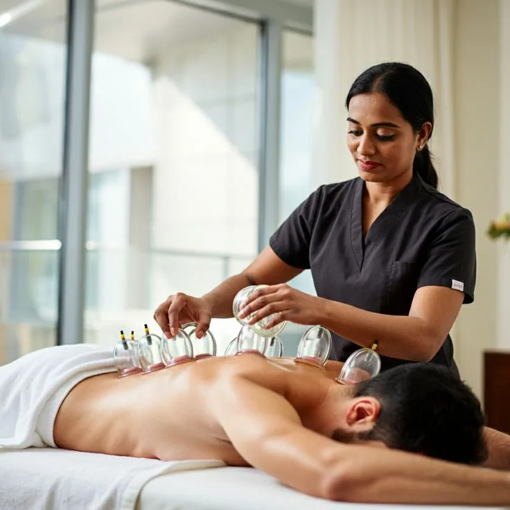 Formation Massage Drainant & Ventouses — Le poste et le matériel Démonstration pratique de la formation Massage & ventouses